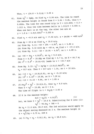 University Physics Problem Solutions Step by Step Explanations