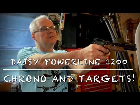 Daisy powerline 1200 co2 bb pistol. Chrono testing and targets.