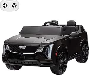 2 Seater Ride on Car for Kids 24V Electric Car Toy Toddlers Battery Powered Ride on Truck with 2.4G Remote Control, Full-Wheel Suspension, Music, LED Lights, Black