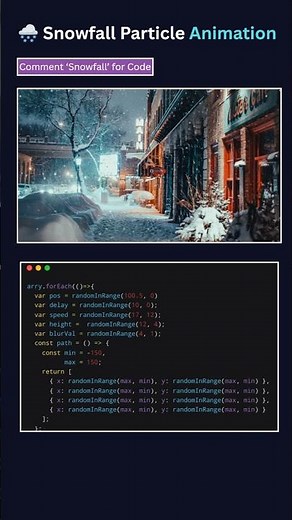 Realistic Cinematic Snowfall Animation ❄️ GSAP Snow Particle Effect | HTML CSS