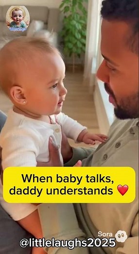 Baby reacts and talks with daddy 🤍 | Early communication