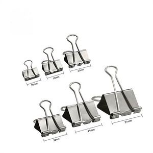 [Hot Item] 4 Regular Sizes Binder Slips Metal Silver Binder Clips