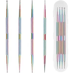 Nail Dotting Tool, 4 PCS Professional Nail Art Dotting Tool Ball End Nail Dotting Tool for Painting Nail Design Pattern Embossing，Art Dot Tools