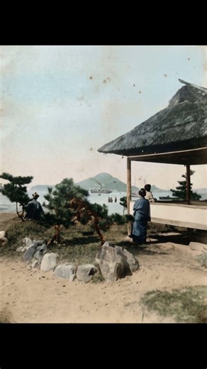 今は見られない砂浜【カラー化】明治の三津浜の浜辺 四国松山 #歴史 #AIカラー化