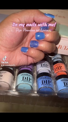 @AZUREBEAUTY_US dip powder nail kit is easy to use and loved my nails!💕💙💅🏼 #azurebeauty #nails #nailtutorial #nailideas #nailart #ttsrecharge #dippowder