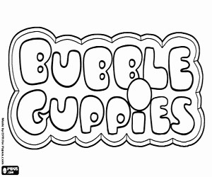 Bubble Guppies logo coloring page printable game