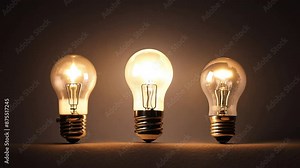 close-up, light bulbs, turning on, all lights on at the end, gradual illumination, bright, dramatic