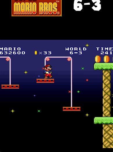 Super Mario All-Stars: Super Mario Bros. 6-3 The Super Mario Bros. version included in Super Mario All-Stars is a remake of the original 1985 NES title, redesigned to take advantage of the Super Nintendo Entertainment System’s improved hardware. While the core gameplay, level layouts, and overall progression remain faithful to the original release, the All-Stars version modernized the presentation and refined several technical aspects. The most noticeable changes are visual. Character sprites, e