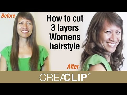 How to cut 3 layers Womens hairstyle- Lots of Layering and volume