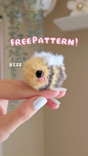 Avalon on Instagram: "Free tiny bumblebee pattern in caption!! 🐝✨ I hope you enjoy this free tiny bumblebee pattern, I've had some questions about the pattern so I wanted to put this together for you 🥰❤️ Pattern: Begin with yellow. Rd 1: 6SC in magic circle [6] Rd 2: 6INC [12] Rd 3: 12SC [12] CC to black. Rd 4: in BLO- 12SC [12] CC to yellow. Rd 5: in BLO- 4SC, CC to white 1BO, CC to yellow 2SC, CC to white 1BO, CC to yellow 4SC [12] CC to black. Rd 6: in BLO- 4SC, CC to white 1BO, CC to black