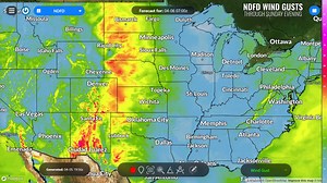 1.8K views · 56 reactions | The NDFD shows high winds spreading across parts of the central CONUS this weekend where widespread critical fire weather conditions are forecast through Sunday. All subscribers can view NDFD data in the app! | RadarOmega | Facebook