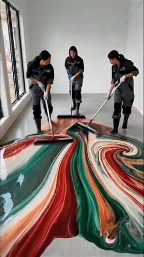 INSANE 😍 Best Swirl Metallic Epoxy Floor Ever #epoxyfloor #interiordesign #satisfying