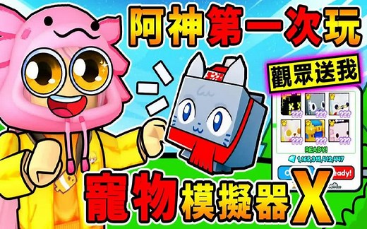 我第一次玩【宠物模拟器X】观众送.超强宠物 😂！【爽歪歪】从Noob瞬间变【神级宠物】破亿攻击力XDD！新手阿神，能称霸世界吗！Pet Simulator X