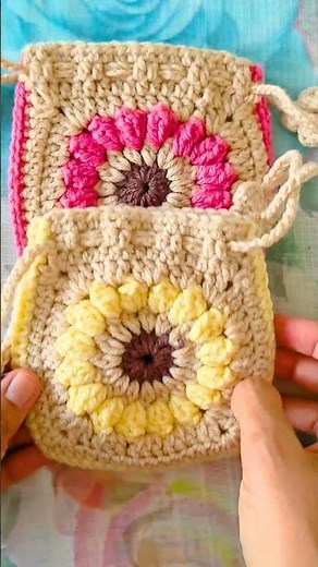 DIY Crochet Drawstring Pouch 🩷