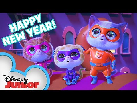 SuperKitties New Years Eve Celebration 🎉 | 2024 Yarn Ball Drop 🧶 | ‪@disneyjr‬​