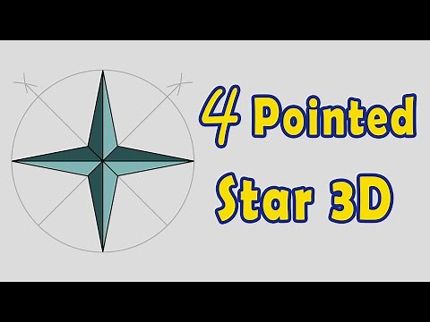 How to Draw a 3D Four Pointed Star
