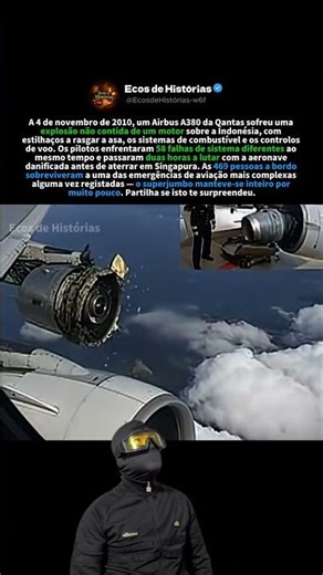 O motor do A380 que explodiu sobre a Indonésia