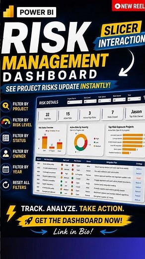 Power BI Risk Dashboard | Interactive Slicer Demo for Project Managers #powerbi #riskmanagement #pmo