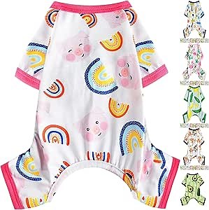 Sebaoyu Dog Pajamas for Small Dogs, Chihuahua Yorkie Teacup Costumes, Puppy Pjs Soft Stretchy Pet Pajamas Clothes, Dog Cat Outfit Clothing (XX-Large)