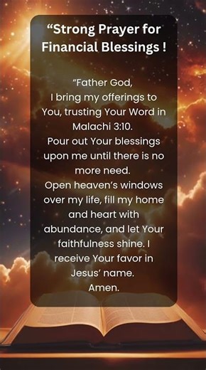 Prayer for Financial Blessings | Malachi 3:10 #shortprayer