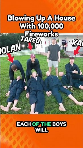 MR BEAST blowing up a house with 100,000 fireworks #funnymoments #youtubeshorts #funny #mrbeast