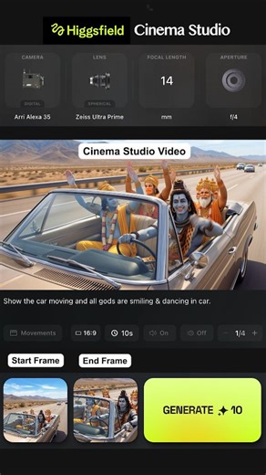 Harshita | TECH IN STYLE on Instagram: "God Viral Car Dance Trending Video Tutorial with @higgsfield.ai Cinema Studio. Try it now✅🔥 Cinema Studio is a major step toward real Al cinema. One focused tool, minimal friction, built entirely around cinematic intent. It gives creators full cinematic control with the strongest models available, enabling ultra realistic shots that were not achievable before. This is a professional feature for crisp, cinematic generation. Early tests already show it clea