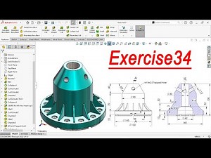 Solidworks Exercise Tutorial for Beginners | Exercise34