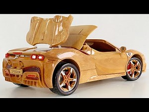 Wood Carving - Ferrari SF90 Spider 2022 - Woodworking Art