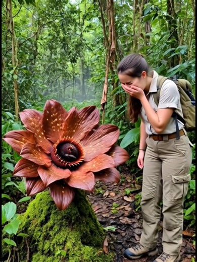 🌺 Rafflesia is the largest flower on Earth. 🤢 And it smells like rotten meat. Did you know? Follow for more crazy nature facts 🌍 #nature #weirdnature #rafflesia #didyouknow #naturefacts #fyp