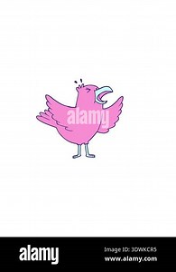 horizontally vibrating animation of cartoon squawking bird Stock Video Footage - Alamy