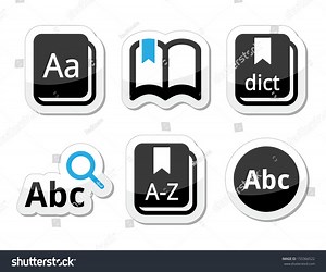 Dictionary Book Vector Icons Set Stock Vector (Royalty Free) 155366522 | Shutterstock