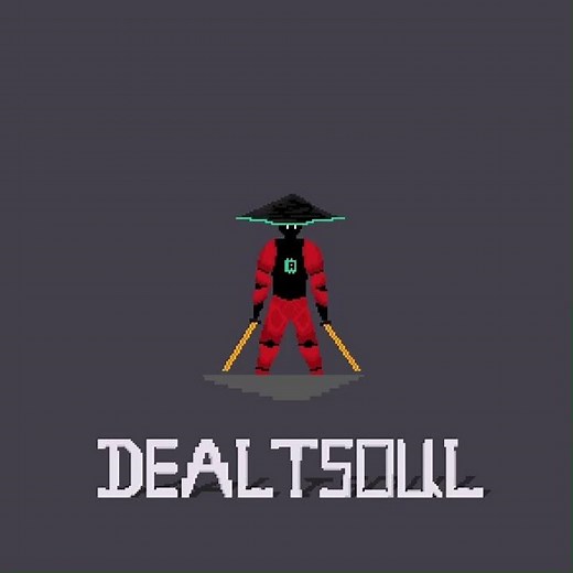Pixel Character 'Neon Samurai' Idle Animation
