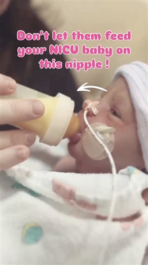 This is a clear rim standard flow disposable nipple, and it’s FAST. A fast-flow nipple might seem like a life-saver at first — big volumes go in quickly, and it looks like progress. But often, that “success” comes at a cost: Let’s break down what’s actually happening when babies take immediate large volumes after changing to a fast flow. • The baby can’t say no • Must swallow quickly to maintain airway safety so they gulp it down. • Risks extreme fatigue due to increased work of breath. •feeding