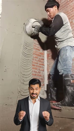 🧱⚒️ Técnica para lanzar mortero y revocar paredes más rápido 🔥 #shorts #viralshorts