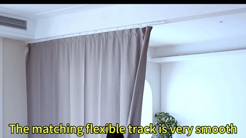 Room Divider Curtains Ceiling Mounted Track Sets Extra Wide Blackout Curtain Flexible Tracks for Bedroom Privacy Partition Separator, 1 Panel Black Drape and White Rail, W8.3 x H7ft