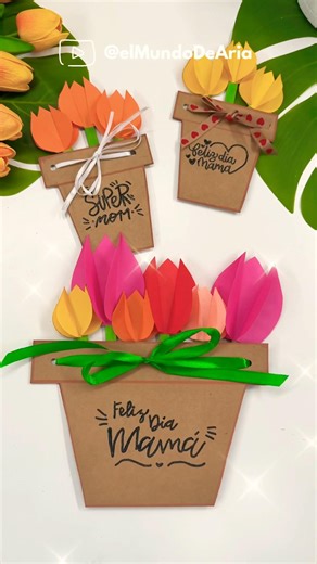 Surprise Mom! Easy and quick 3D Tulip Card 🌷