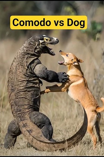 Giant Komodo Dragon Attacks Dog – Shocking Fight! 😱