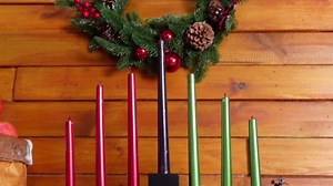 Kwanzaa Kinara Wooden Candle Holder Kwanzaa Decorations Taper Candle Stand for African Heritage Holiday Party Supplies 2025 Unique Design (Multicolor,Modern)