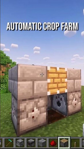Automatic Crop Farm Tutorial #minecraft #minecraftshorts #minecrafttutorial #minecraftbuilding