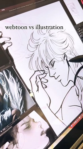381K views · 7.7K reactions | Making webtoons VS illustrations. The process can differ from artist to artist, but we find it super interesting to watch  Thanks pentip_puppy (on IG) for letting us share this video!  Find pentip_puppy on IG: https://www.instagram.com/pentip_puppy/ #clipstudioaint #webtoon #webtoonedit #webtoonartist #illustration #digitalart #drawingprocess #arttimelapse #webcomic | CLIP STUDIO PAINT | Facebook