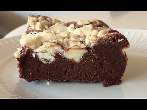 Brownie m. mørk og hvid chokolade - Opskrift # 125