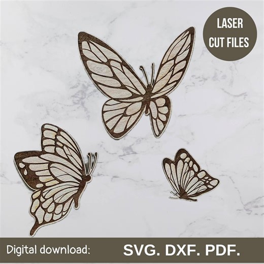 Butterfly Laser Cut File: 3D Wall Decor SVG, DXF, PDF (digital Download - Etsy Israel