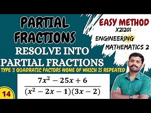 Sum 14|Partial Fractions in Tamil | Type 3 Quadratic Factors, none of which is repeated | Algebra