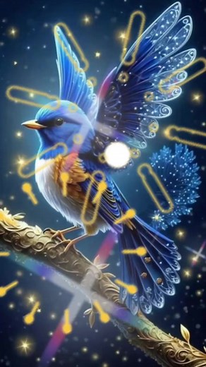 Magical Animated Blue Bird in Stunning Nature Scenes