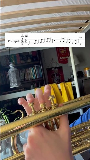 Concert B flat scale on Trumpet 🎺 (C scale for trumpet) #trumpet #sheet music #scales #playalong