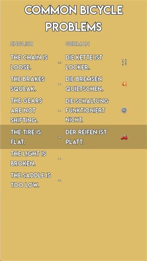 Fix Your Bike! 🚲 Common Bicycle Problems in German