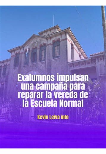El Centro de Exalumnos de la Escuela Normal Superior Osvaldo Magnasco impulsa un proyecto solidario para reparar, en una primera etapa, la vereda dañada de la institución. Claudia Dosba explicó que la iniciativa busca colaborar con la escuela a través de la compra de materiales como baldosas, cemento, cal y arena, por lo que solicitaron ayuda económica a la comunidad mediante un alias solidario. Además, indicó que la mano de obra estará a cargo del centro de albañilería del Centro de Adultos.