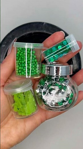 Slime. ASMR, No talking. Making slimes from kinetic sand, glitter, beads and more in a bowl. #shorts