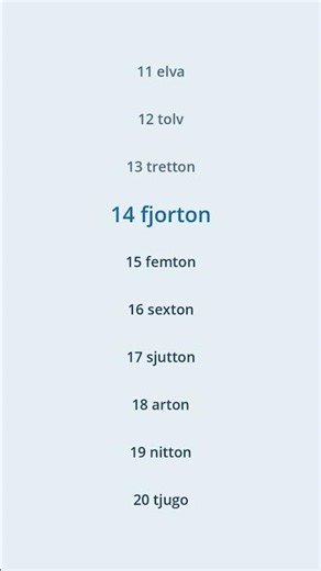 Swedish Numbers 11-20 #swedishlanguage #svenska #learnswedish