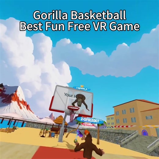 GorillaBasketball vr game!A new fun free vr game!!#vr #fypシ #basketballvr #quest2 #gorillatag